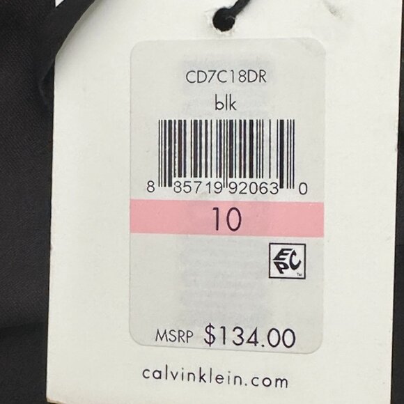 NWT Calvin Klein One Shoulder Ruffle Sheath Cocktail Dress, Black Size 10 - Picture 6 of 13